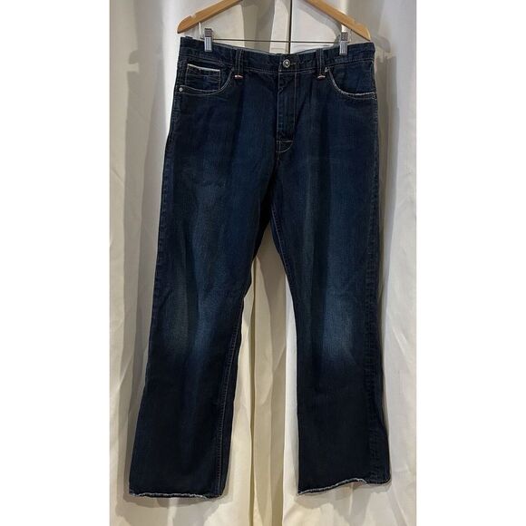 Mavi Jeans‎ Mens 36X32 Matt Selvedge Relaxed Straight Leg Blue Dark Wash